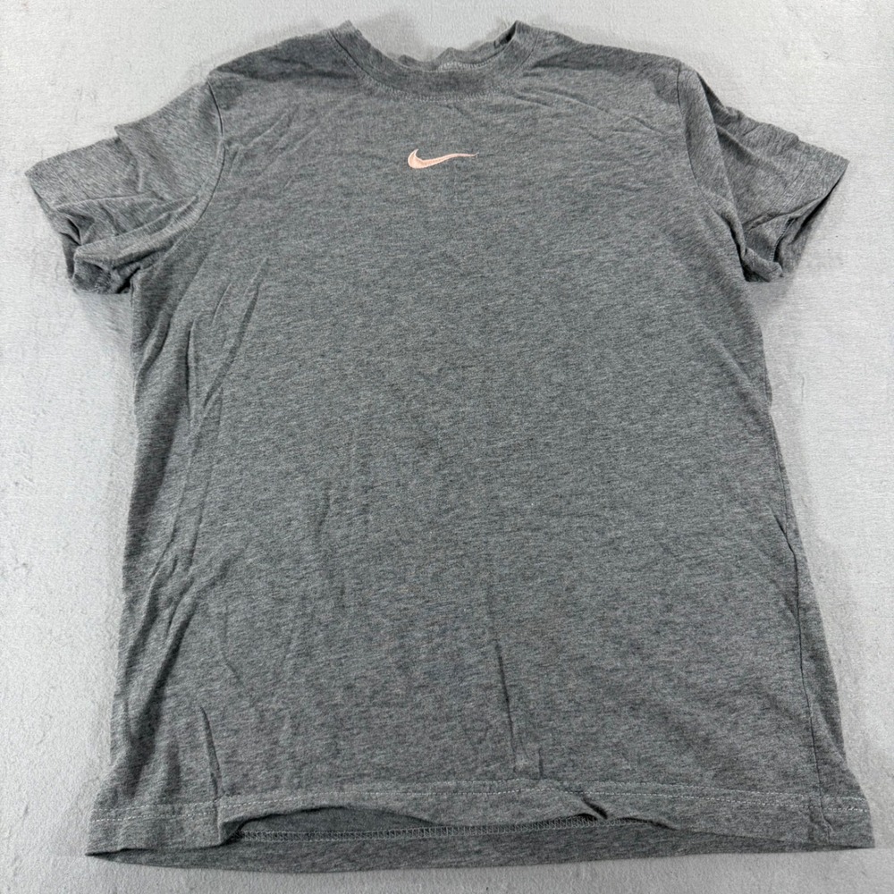 Nike The Nike Tee Womens Medium Grey Loose Fit Swoosh Short Sleeve T Shirt